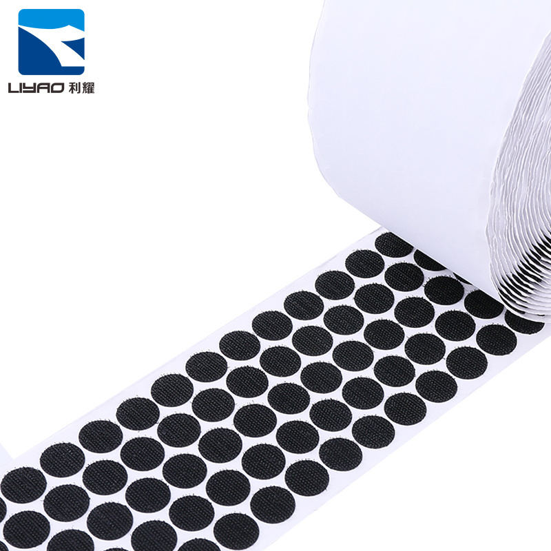 Customized  Self Adhesive Dots  for Classroom Nylon Sticky Hook Loop Strips Back Self Adhesive Double Side Round Dot Velcroes