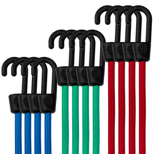 Customized Multi functional color Bungee Cord with Hooks Latex Heavy Duty Elastic Rope Luggage Rope for Outdoor Sports