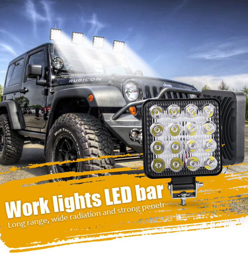 High Power 8000LM Truck 4WD Offroad Spotlight 4x4 inch Car Led Work Light 24V 12V Round Led Driving Light