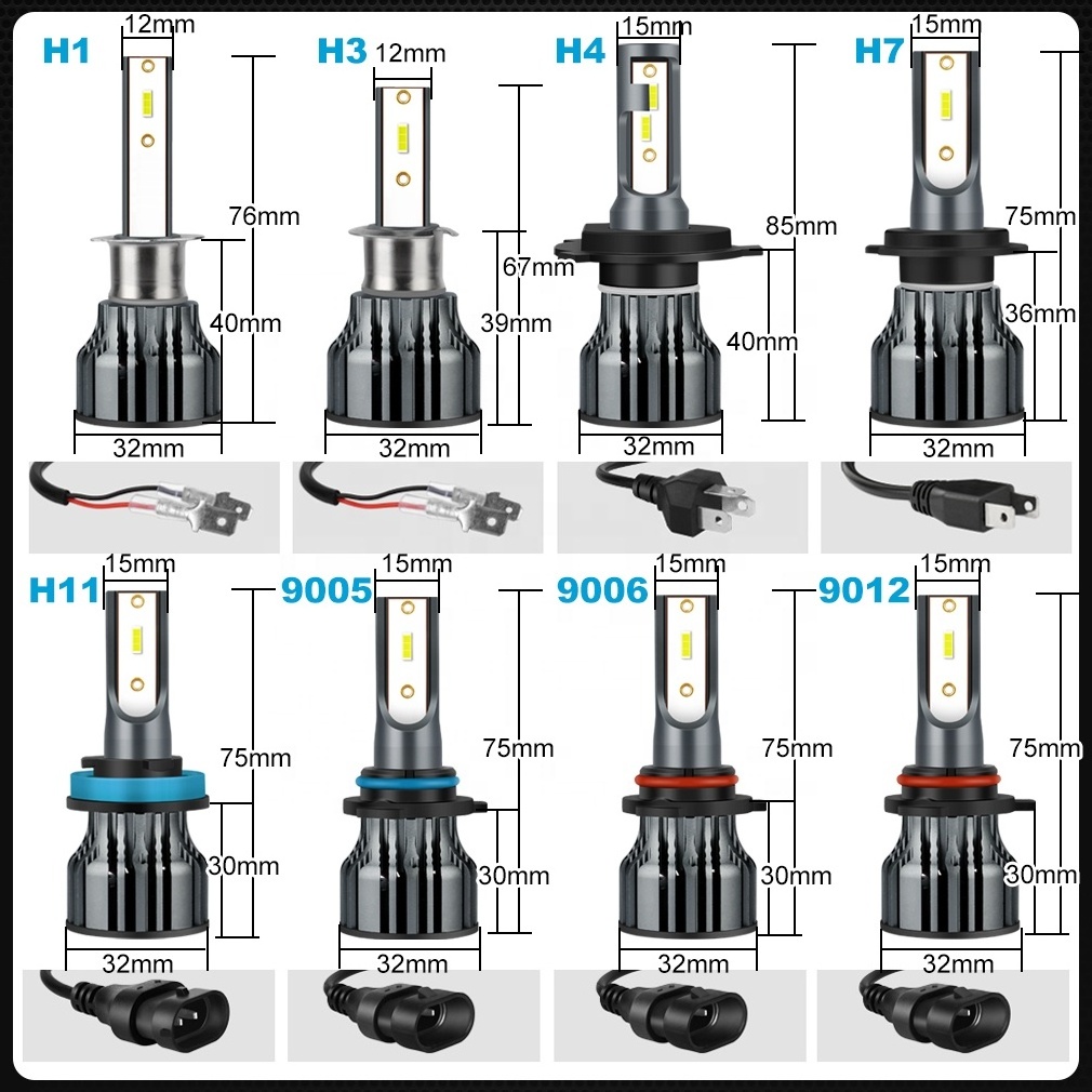 Factory Direct Sale Auto Lighting Systems V10 48W  H1 H4 H7 H11 9005 H13 9004 HB4 Led Car Headlight Bulbs