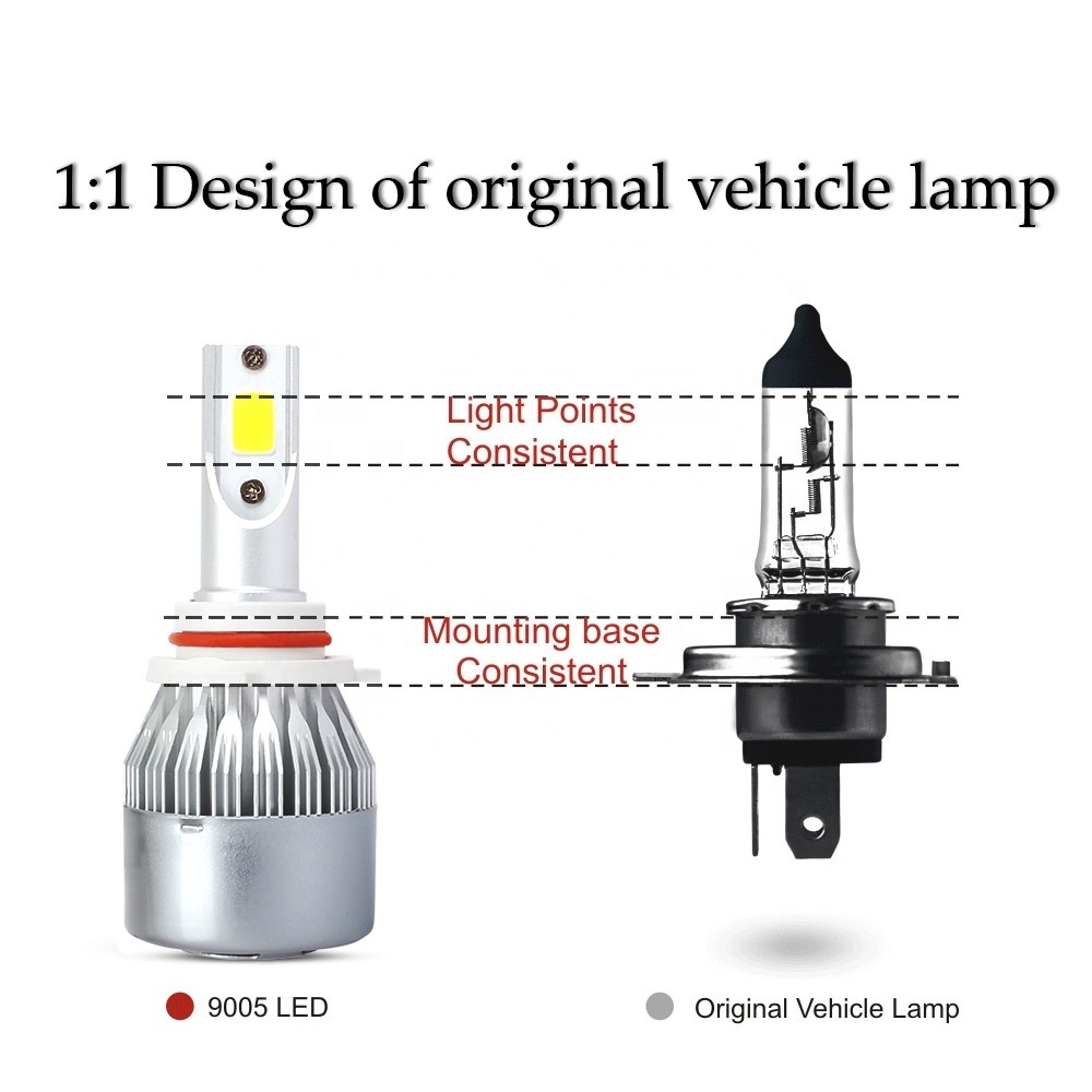 Liangjian c6 led car light 4300k 6000k 8000k auto headlamp h1 h4 h7 h11 h13 9005 automotive c7 led headlight bulb