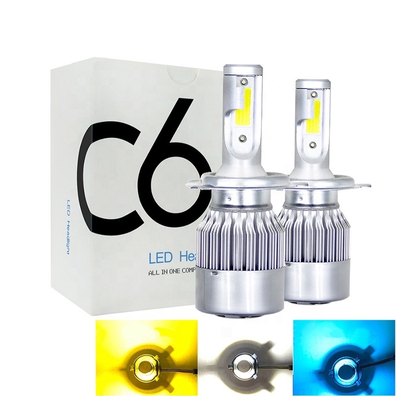 Liangjian c6 led car light 4300k 6000k 8000k auto headlamp h1 h4 h7 h11 h13 9005 automotive c7 led headlight bulb