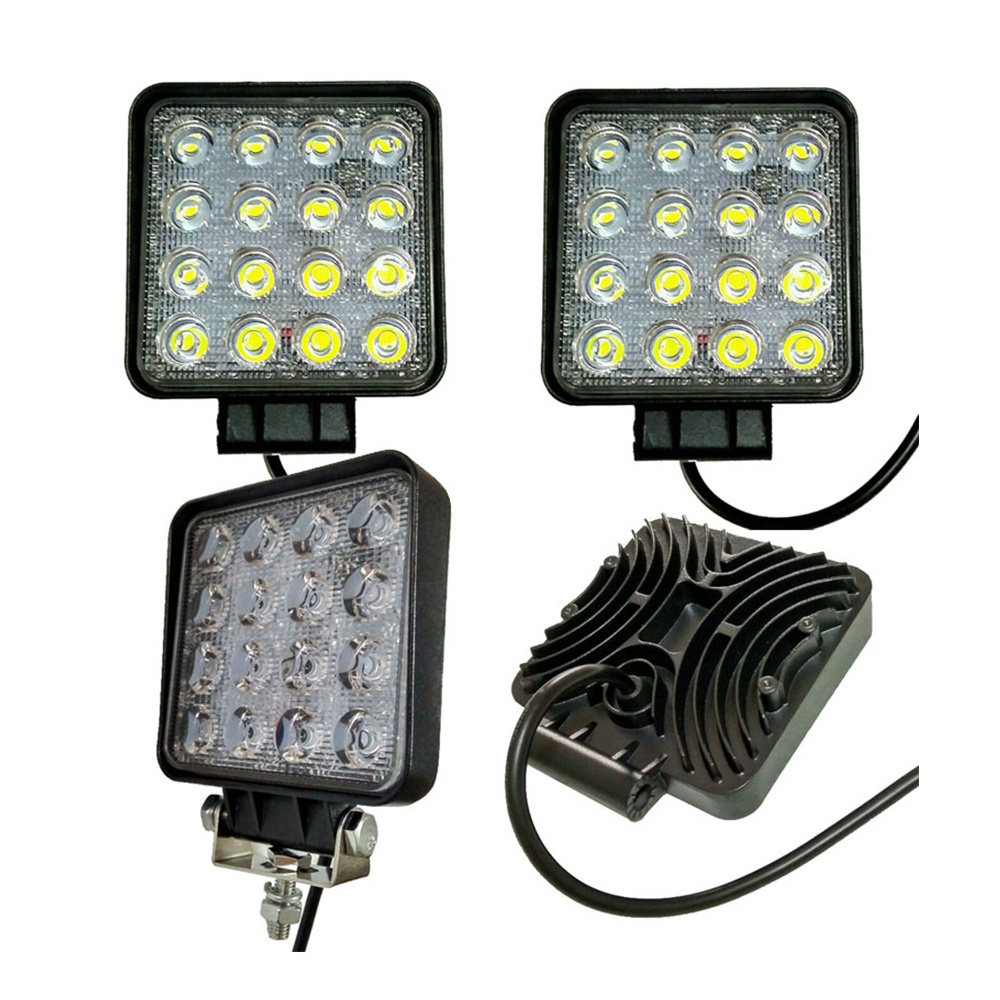 Best Price wholesale square LED light car driving truck working bumper mount 16 LED 48W LED Work Light 4 inch