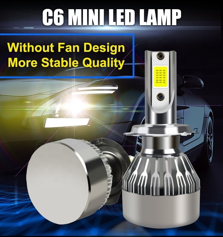 auto lighting system h11 h7 H4 car light accessories C6 MINI Aluminum led headlight bulbs