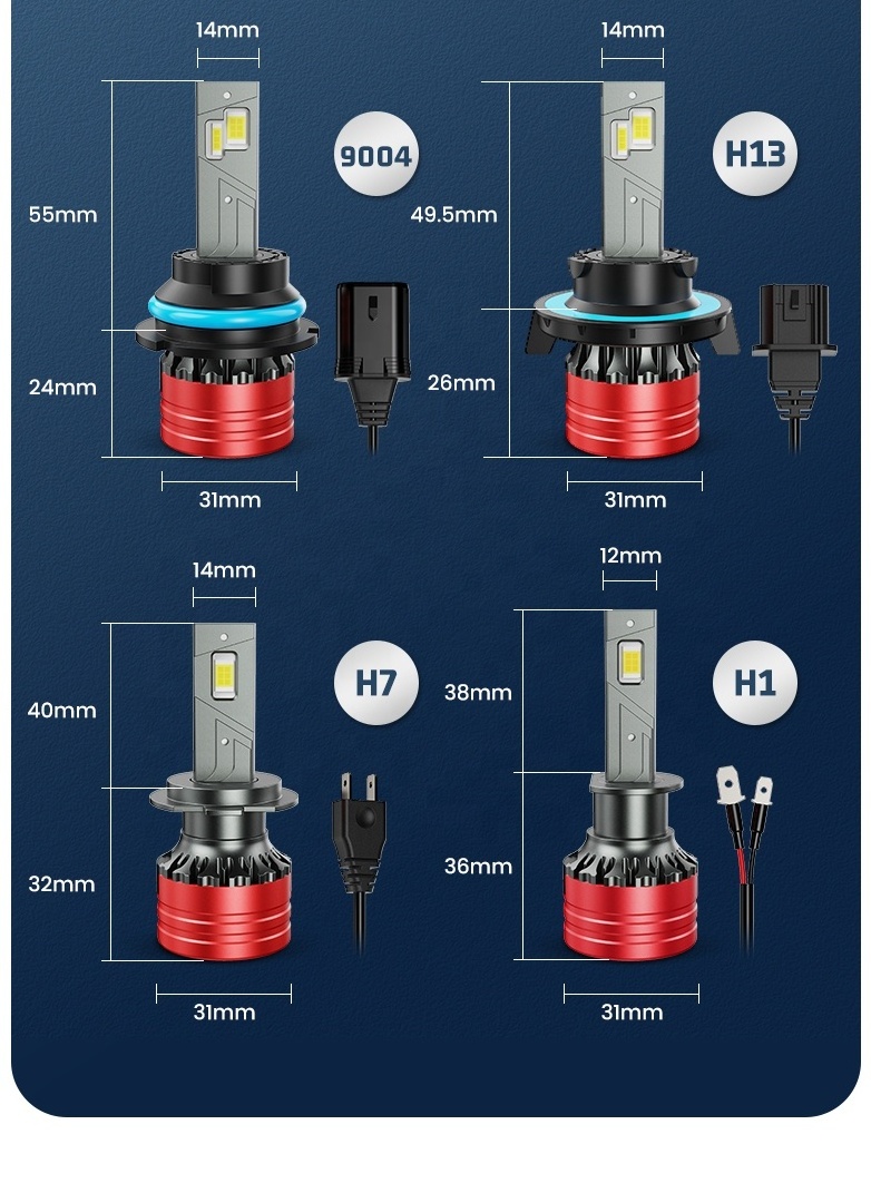 Factory Direct Sale K5 led headlight bulb 48W 1860 csp chips H4 9005 9004 9007 6500K led lights for car