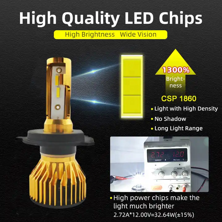 Car accessories V6 6000k 3000k csp chip H1 H7 H11 H4 9005 9006 auto lighting system car led headlight bulbs