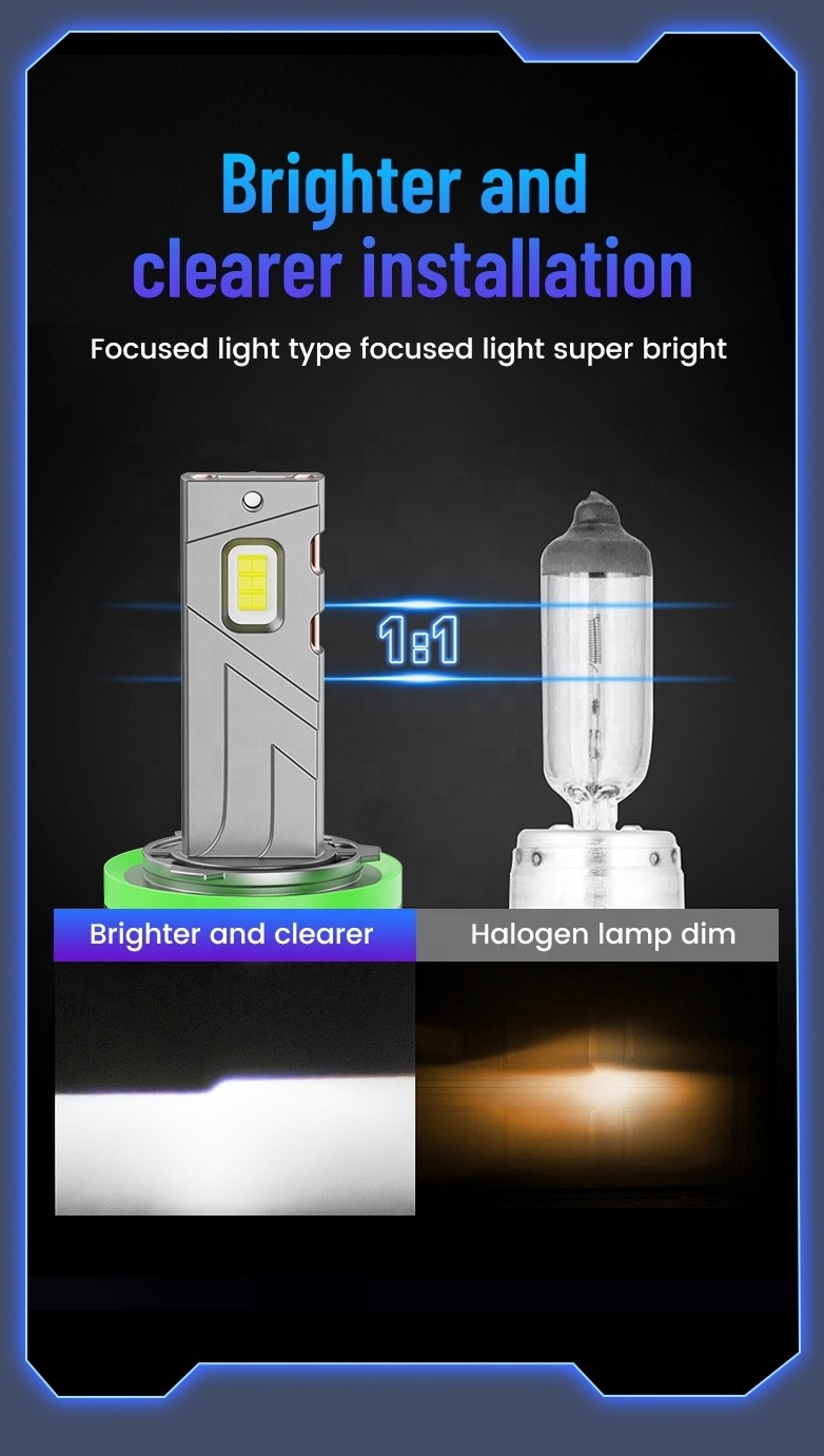 V90 white light CSP chip 190W 6500k led headlights H1 H4 H7 H11 9005 auto headlight system car light bulb