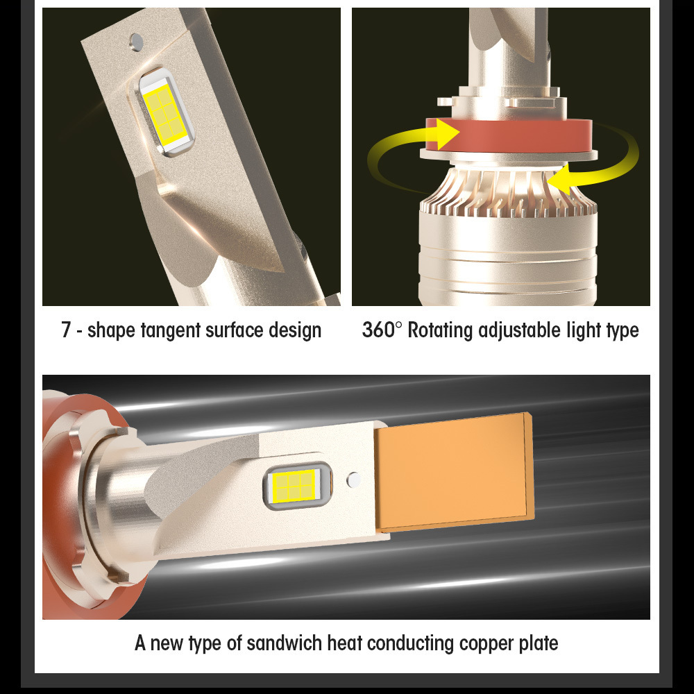 Auto Lighting System 58w High Power Car Led Autos Headlight H7 Led Headlight Bulb High Low Beam H4 Led Headlights