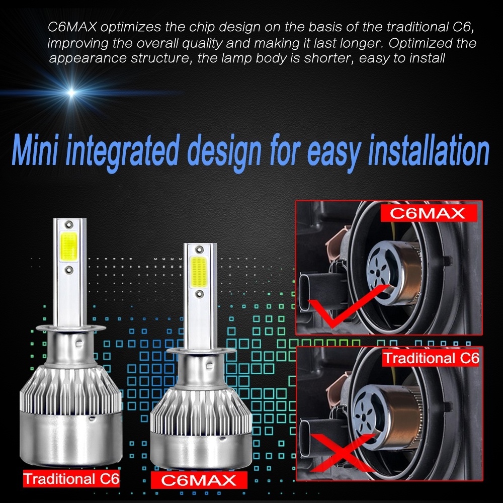 Top Quality C6MINI pretty performance 8000LM H7 9004 H13 H4 9005 9006 car LED Headlights bulb