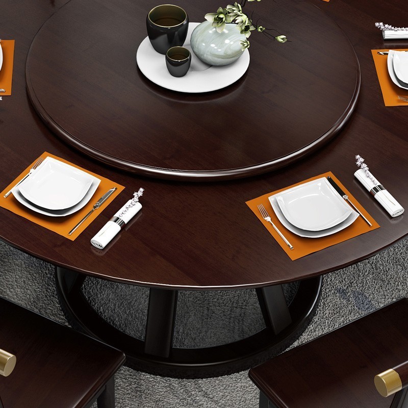 Dining Room Furniture Round Rotating Wood Table