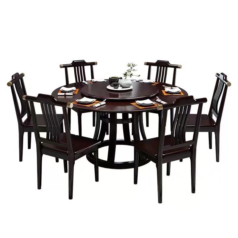 Dining Room Furniture Round Rotating Wood Table