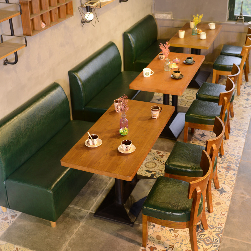 Retro style bar Western food cafe restaurant dining table and chair combination, light luxury coffee shop furniture cafe table