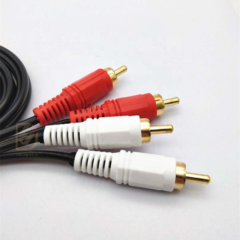 High purity 4N Oxygen free copper Speaker Cables 1.5m AV Cable 2 RCA To 2 RCA Audio Video Cable For Car Audio Rca