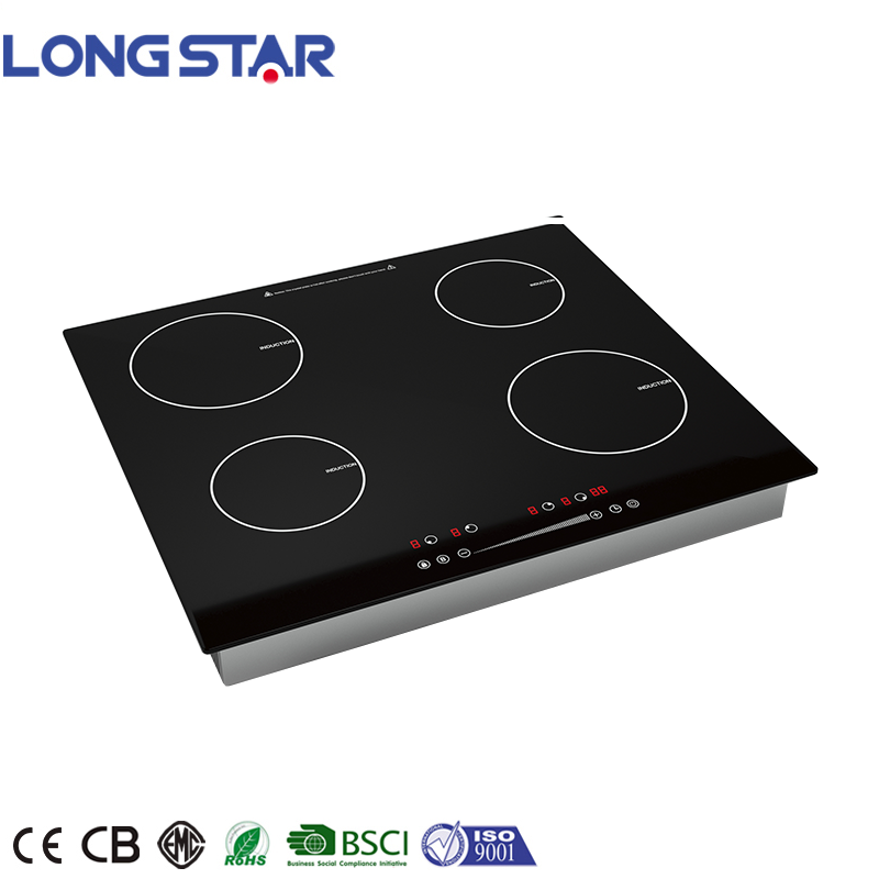 Built-in 4 Burner 6000w Induction Stove Combo Radiant Digital Display Induction Cooker