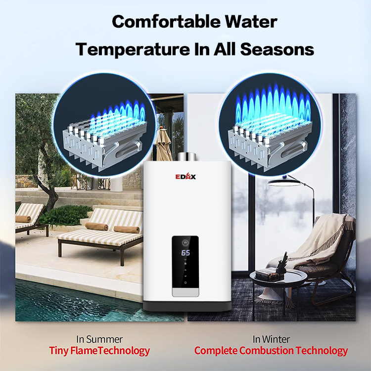 China Wholesale Competitive Price Smart 10L/12L/14L/16L Lpg Gas Hot Water Heater Shower For Bathroom  Indoor Bath Balance Type