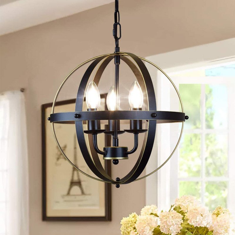 Highly Recommended Vintage Farmhouse Globe Candelabra Hanging Pendant Lights Lighting Chandelier