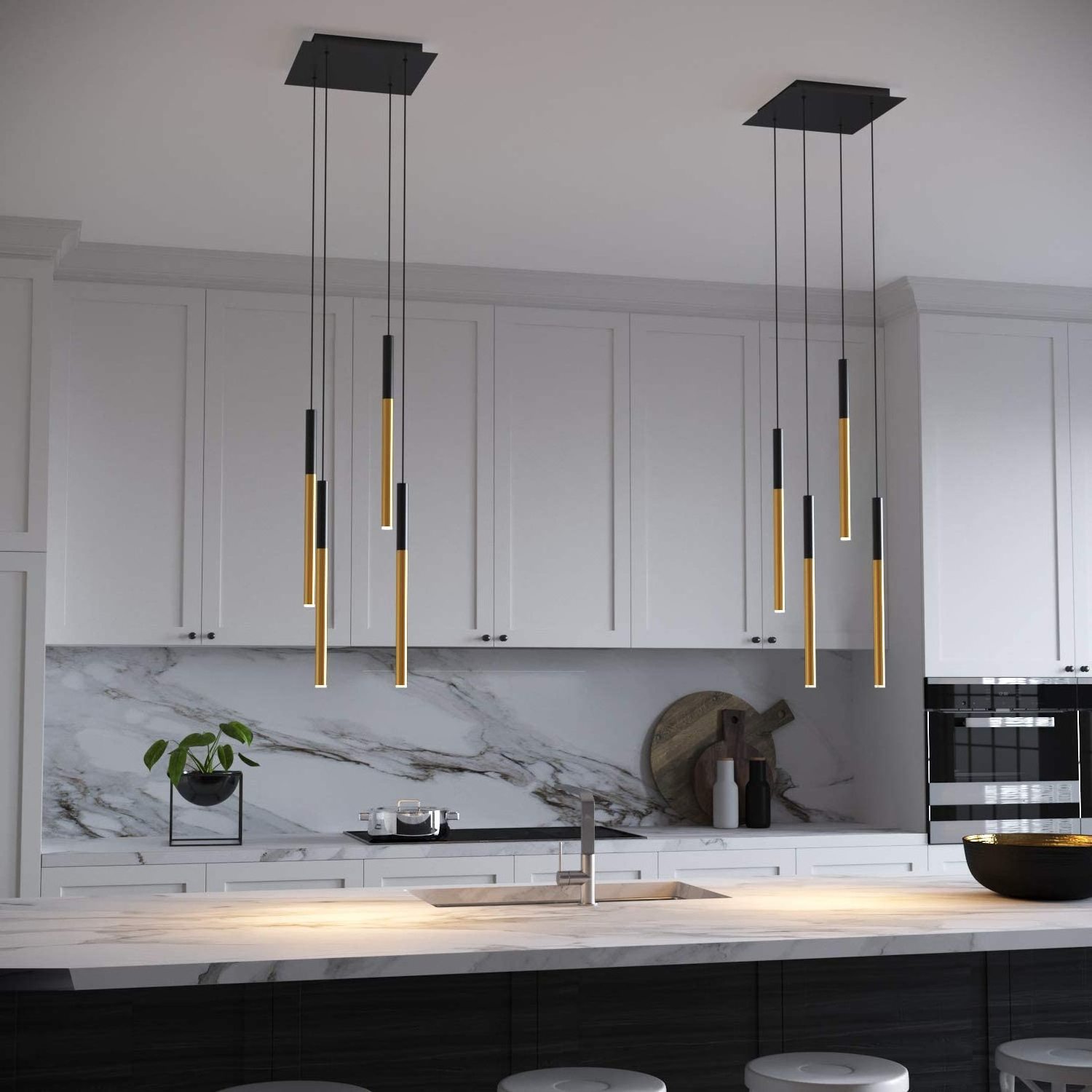 Minimal Design Sleek Mini Pendant Lighting Kitchen Island Bar Foyer Bedroom LED Cylinder Hanging Light Fixture