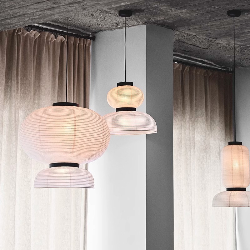 Contemporary Japanese-Style Rice Paper Chandelier:  Retro Lantern for Bedrooms and Dining Rooms