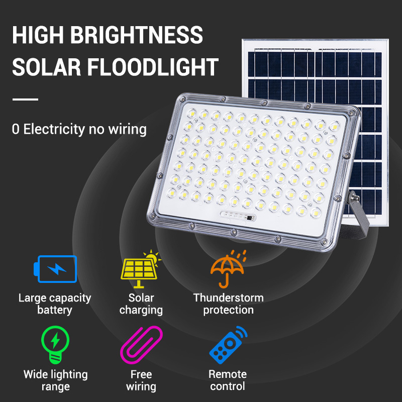 outdoor IP67 waterproof 200W zhongshan 50w 100w 200w 300w flood light floodlights led garden Solar led flood lights