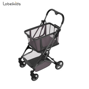 Aviation Aluminum Folding Shopping Cart Luxury Detachable Shopping Trolley for Elderly Use