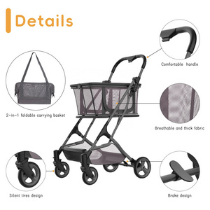 4 Wheel Luxury Jogging Travel Pet stroller Carreolas Para Perros 2 Double Decker Pet Stroller For Cats Dogs