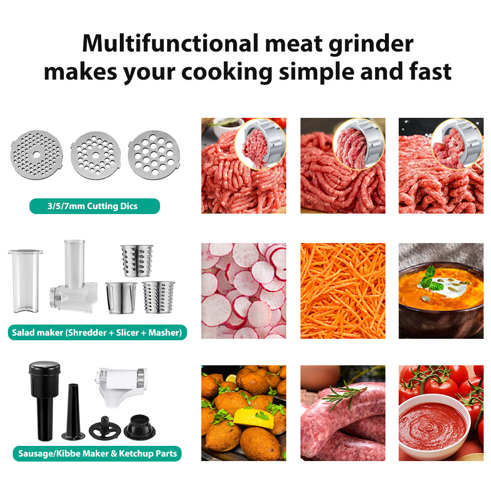 High Quality Housing attractive and outstanding Meat Grinder with 3 various stainless steel cutting plates