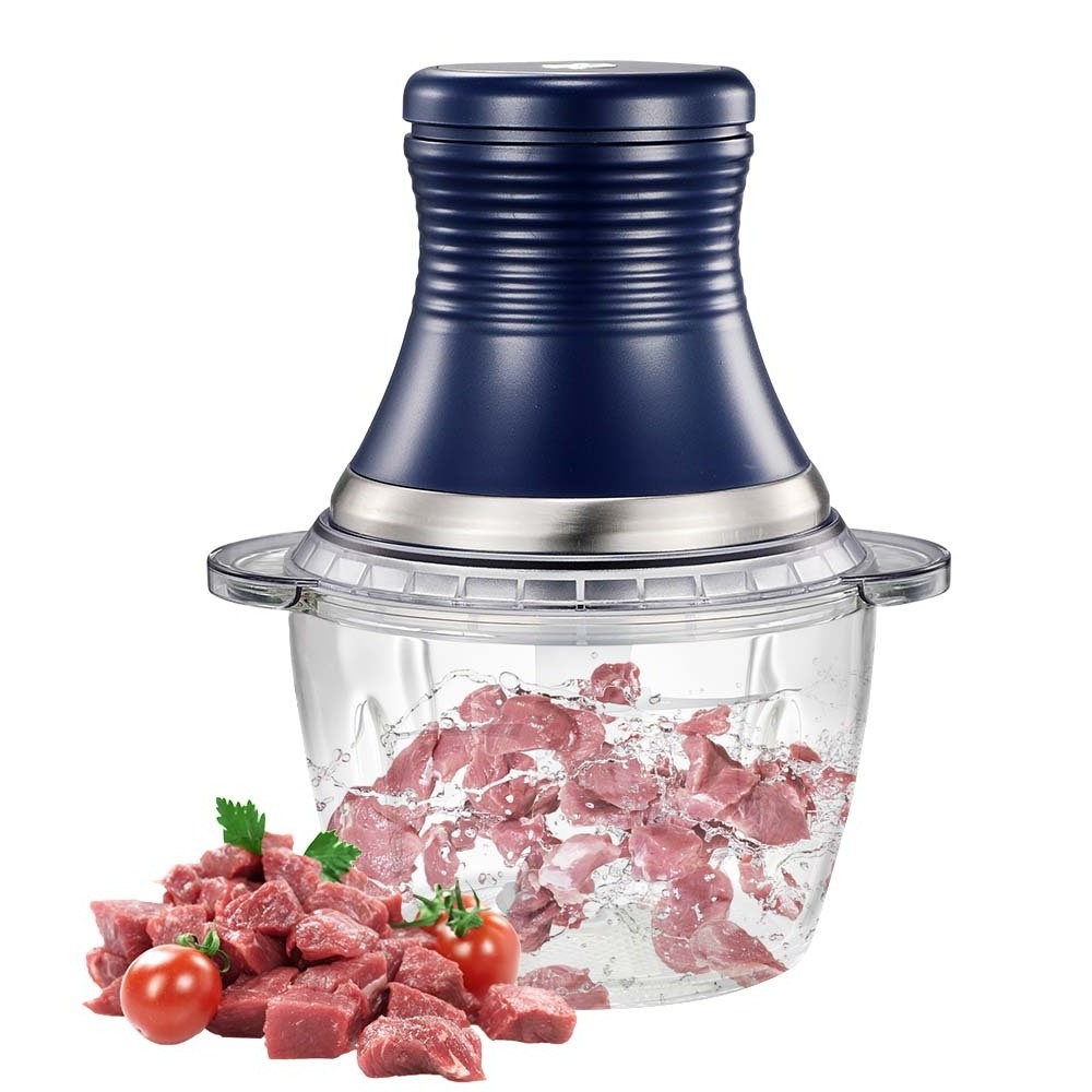 Home Kitchen 2L Glass Bowl Three-speed Food Grinders Automatic Meat Grinder Electric Meat Chopper