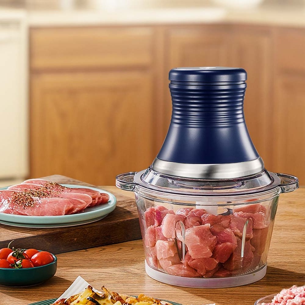 Home Kitchen 2L Glass Bowl Three-speed Food Grinders Automatic Meat Grinder Electric Meat Chopper