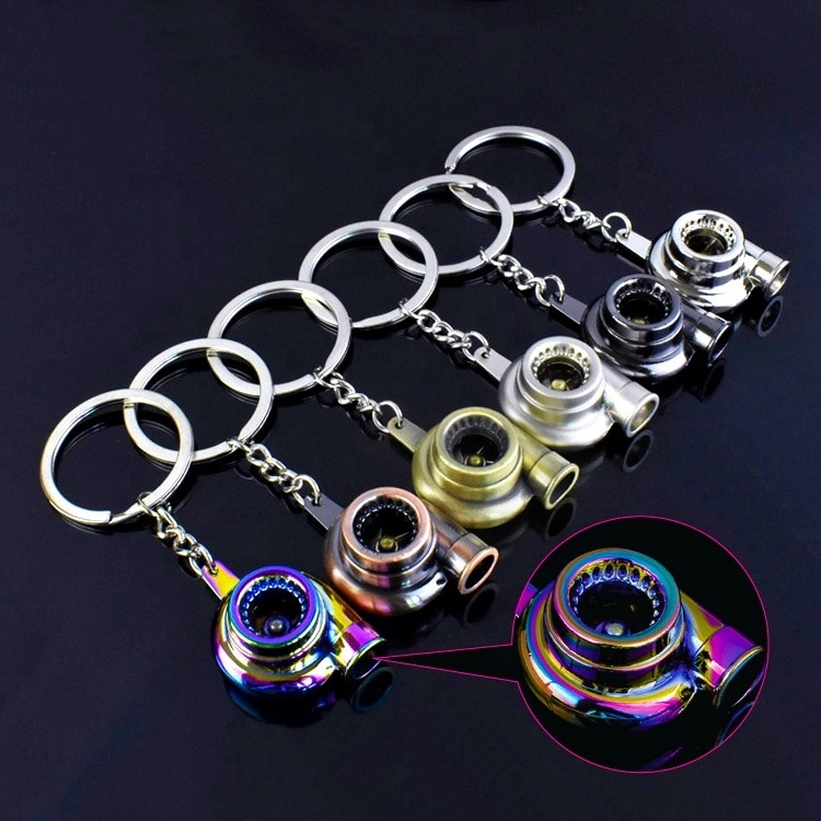 Customized LOGO Creative Gift Metal Turbocharger Gear Wheel Brake Disc Shock Absorber Auto Parts Keychain