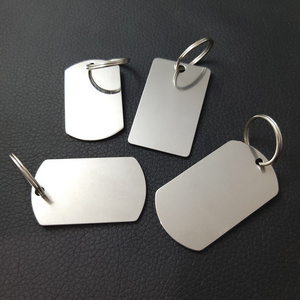 China factory customization logo high quality blank Stainless steel metal keychains