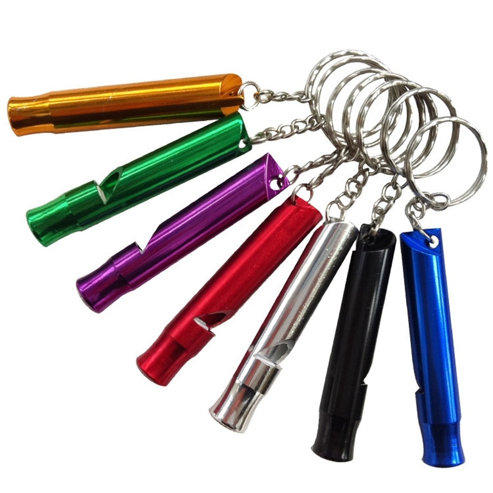 High quality Survival Emerfency Tools Safety Whistles Outdoor Self Defense Metal Whistle Keychain key chains