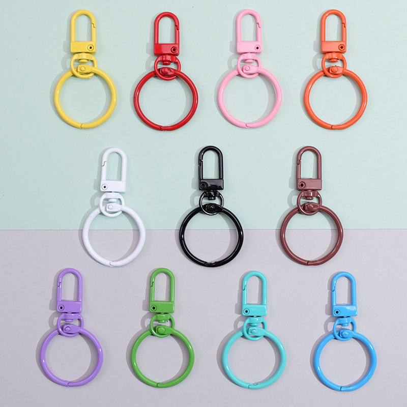 Professional various colors cute and custom size and shape metal key rings