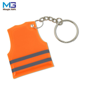 Factory supply high visible safety PVC  vest reflective keychain