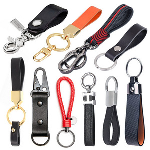 New Arrivals Promotional gifts High Quality PU Keyring Key chain Custom Logo Metal Leather Keychain