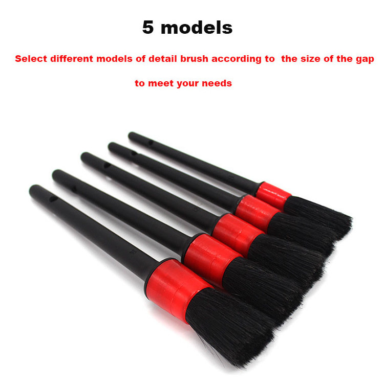 5Pcs Car Wheel Brush Set 17Inch Long Soft Bristle Tire Rim Brush And Car Detailing Brush Kit For Car Truck Bicycle Cleaning Tool