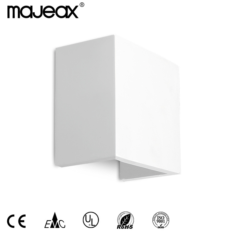 Majeax Flush Mount Wall Lamp Minimalist Concrete Interior Wall Sconce 6W Square Up And Down Cement Indoor Wall Lamp