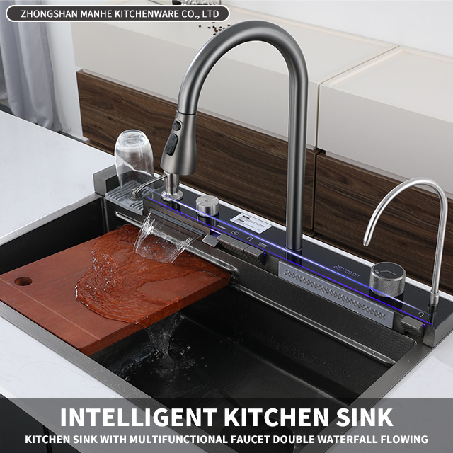 Kitchen Sink Flying rain Waterfall Sink Household Dishwasher Basin Kitchen Sink with Pull Out tap