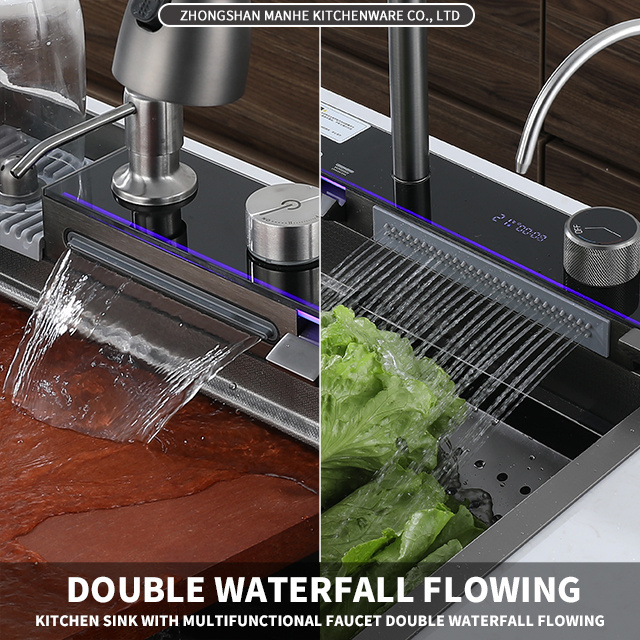 Kitchen Sink Flying rain Waterfall Sink Household Dishwasher Basin Kitchen Sink with Pull Out tap