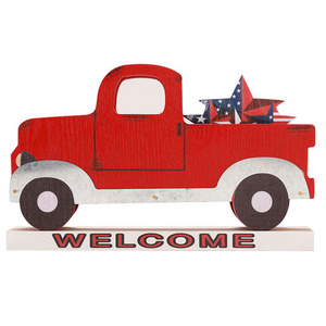 Merry Christmas New Design Modern Xmas Items Indoor Home Hanging Decorations Colorful Wooden Christmas Car Truck Ornaments