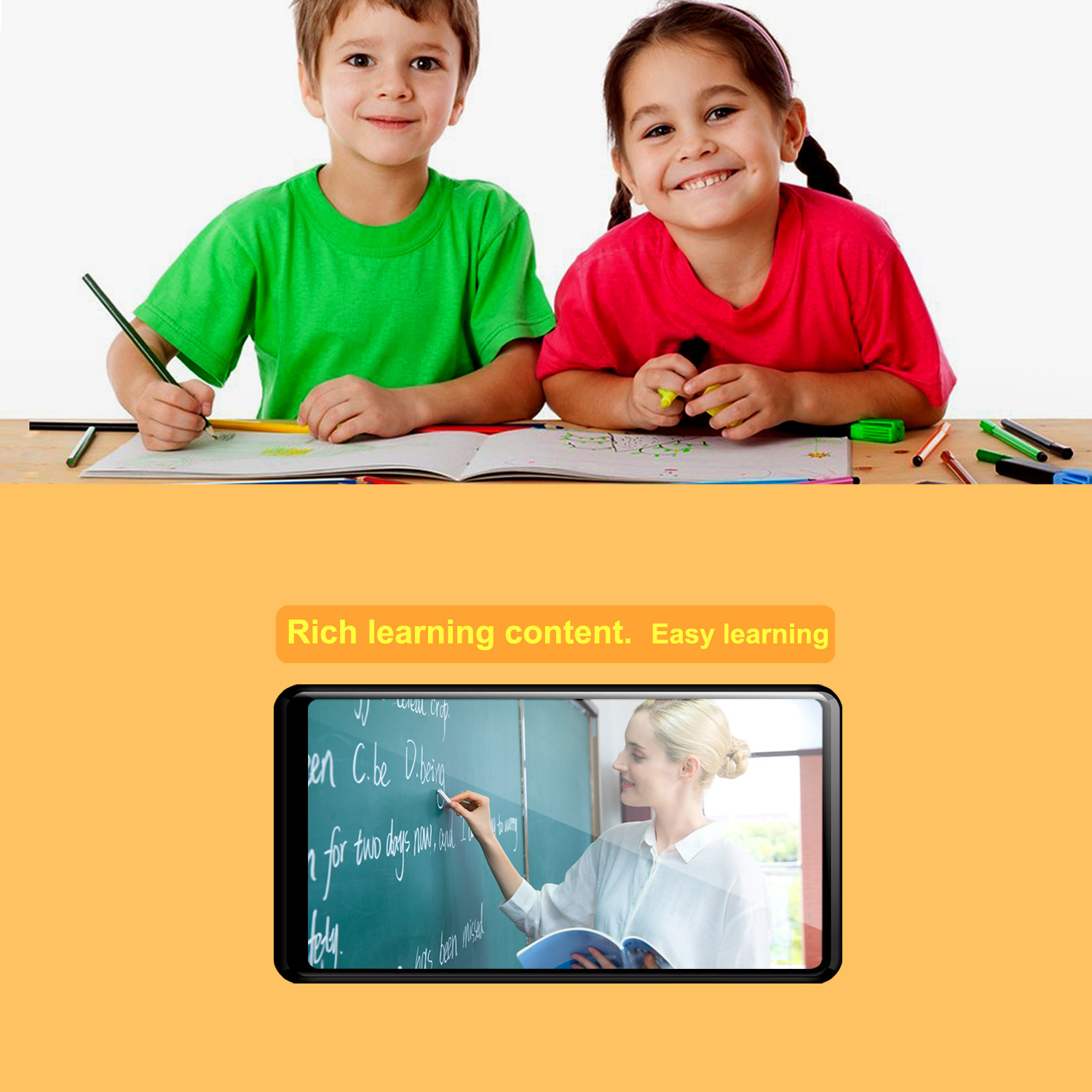 No camera 2+16G Octa-Core 4 inches students Music Video Mp4 Mp5 Online Portable Mp3 Android Kids Home player