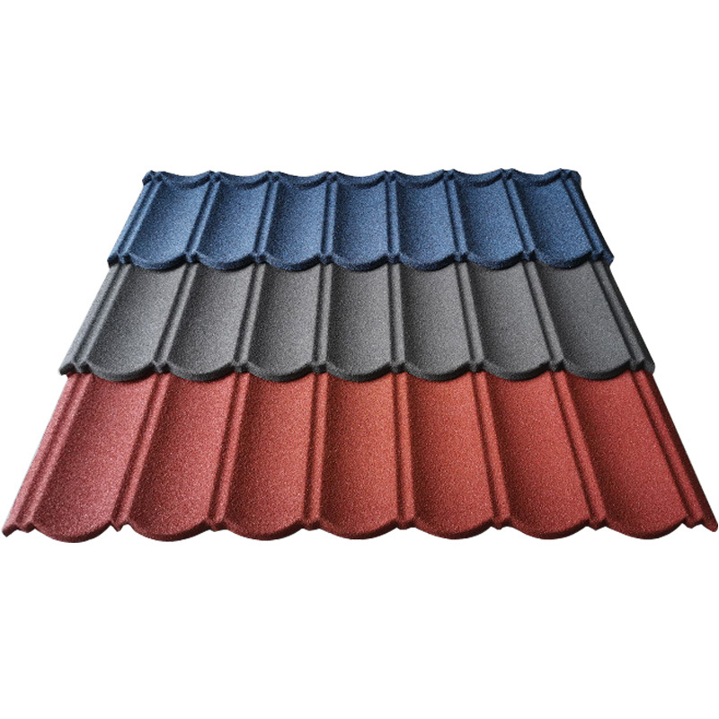 China Roof Tile Roofing Sheet Galvanlume Stone Color Coated Metal Roof Tiles Factory Price