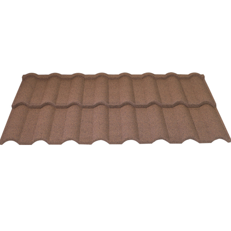 China Roof Tile Roofing Sheet Galvanlume Stone Color Coated Metal Roof Tiles Factory Price