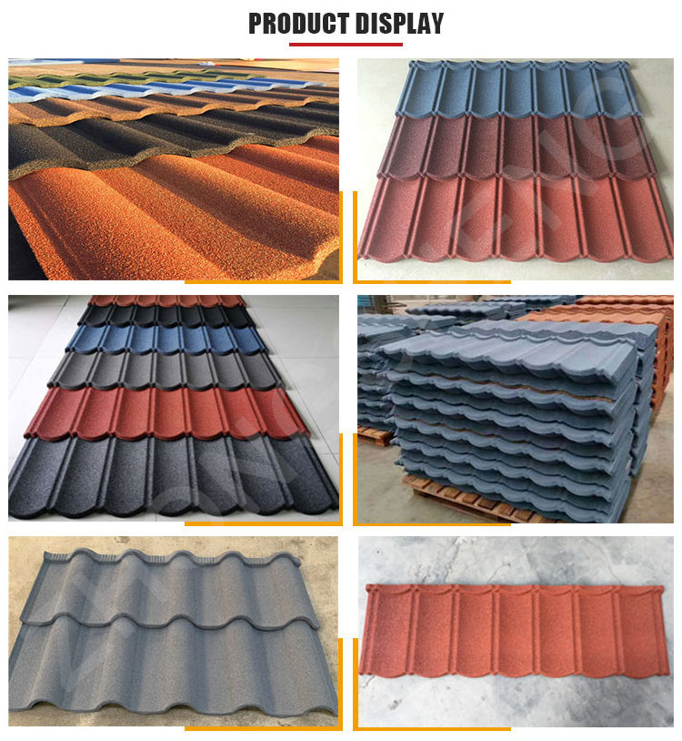 BOND TILE RAINBOW TILE  Hot Sale Metal Roofing Materials Low Cost Stone coated steel roofing tile shingle til  for building