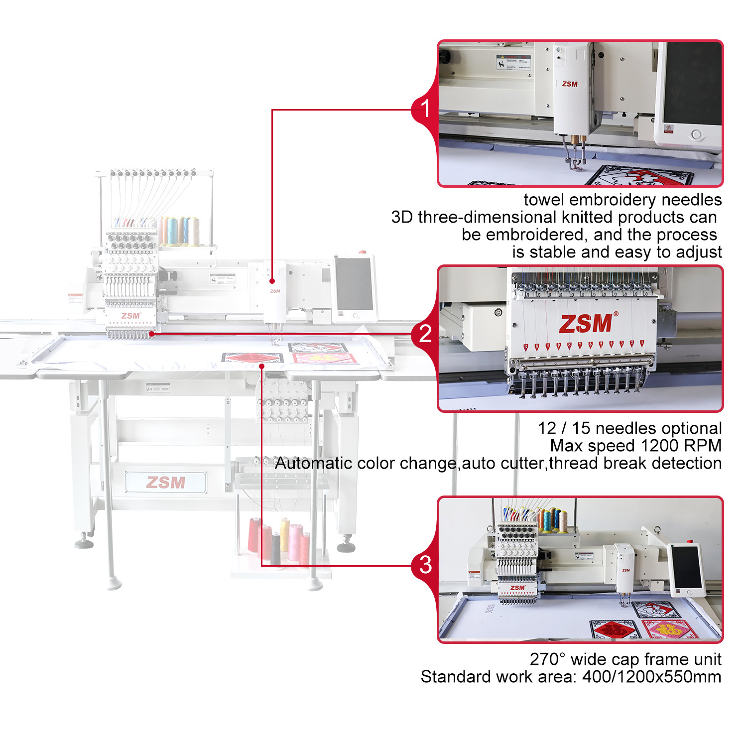 ZHAOSHAN good quality logo chain stitch embroidery machines