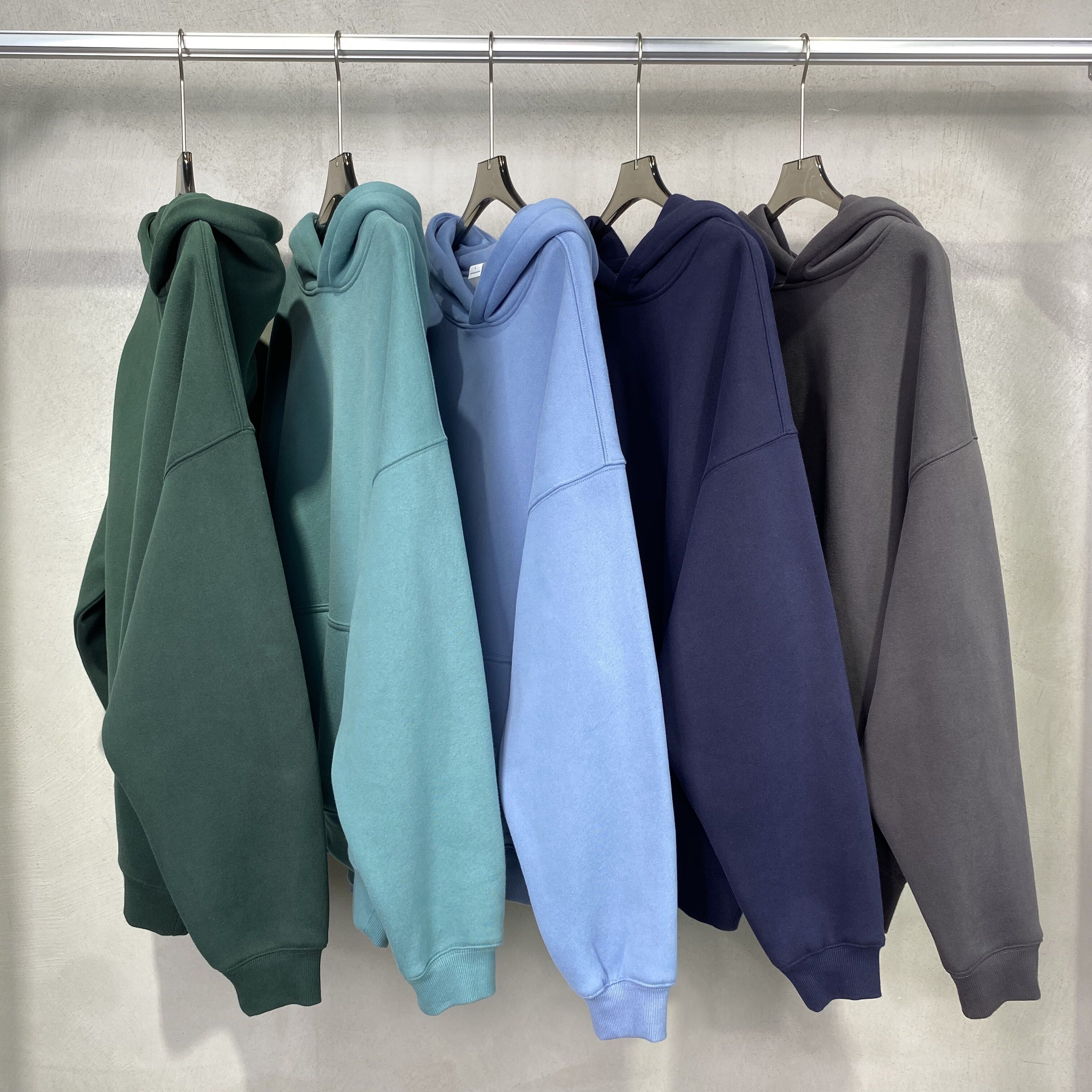 20 Solid Color High Quality 350GSM Heavyweight Oversized Drop Shoulder Plain Blank Thick Fleece Unisex Pullover Hoodies