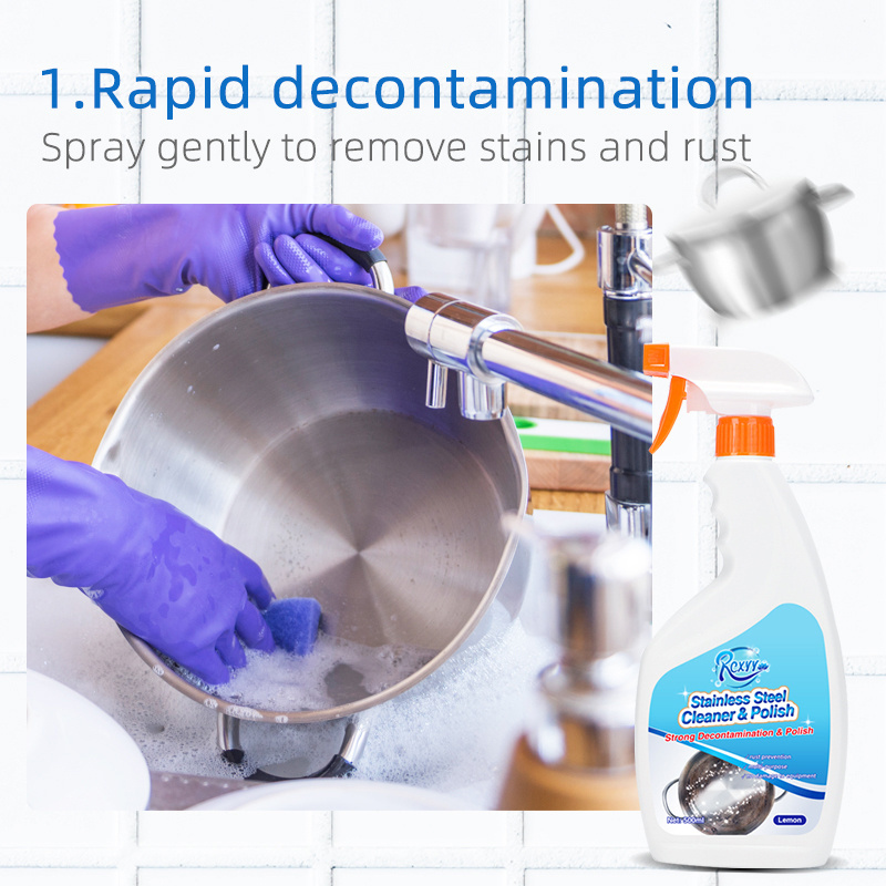 Home Use Cleaning Chemical Deep Removal Stain Liquid Spray Keep Clean Stainless Steel Cleaner