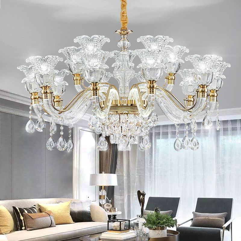 Luxury living room chandelier post-modern minimalist dining room lamp bedroom crystal lamp atmosphere luxury European chandelier