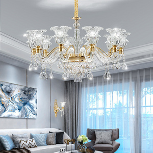 Luxury living room chandelier post-modern minimalist dining room lamp bedroom crystal lamp atmosphere luxury European chandelier