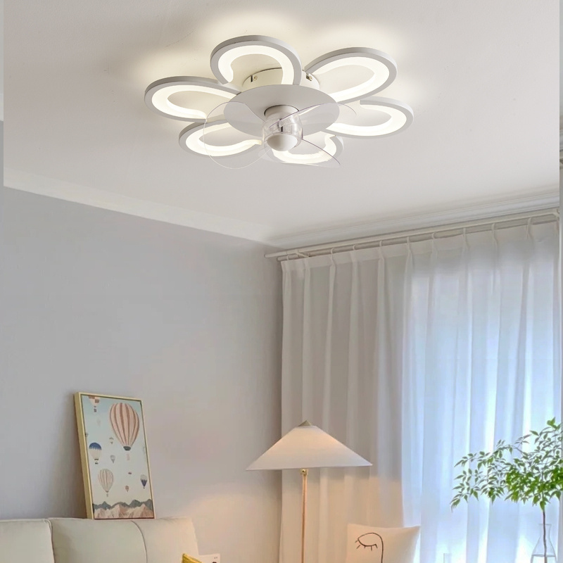 flower design Ceiling Fans With Led Light Remote Control Modern Dimmable Ceiling Fan Light 6 speed adjustable fan light ceiling