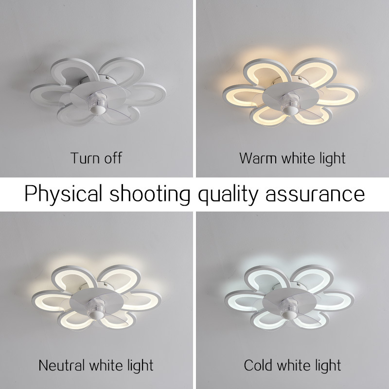 flower design Ceiling Fans With Led Light Remote Control Modern Dimmable Ceiling Fan Light 6 speed adjustable fan light ceiling